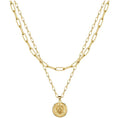 Fashion High Quality Gold Snake Chain Adjustable Simple Medal Women Pendant Necklace