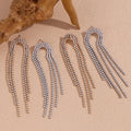Dreamshow Shining Zircon Tassel Earrings Statement Earring Shining Party Jewelry for Women Gold Plated Stainless Steel Jewelry