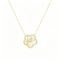 18K Real Gold Hollow Clover Fine Pendant Necklace for Women CZ Diamond Filigree Floral Charm Necklaces Fine Jewelry for Wedding