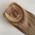 Ready to Ship 7*7 100% European Raw Virgin Human Hair Toppers Human Hair Full Ends Weft Section Topper with Silk Base Topper