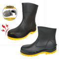 24cm 18cm Industrial Ankle Rain Shoes Botas De Lluvia Industrial Ankle Rain Boots Men Black Steel Toe&Midsole Rain Footwear