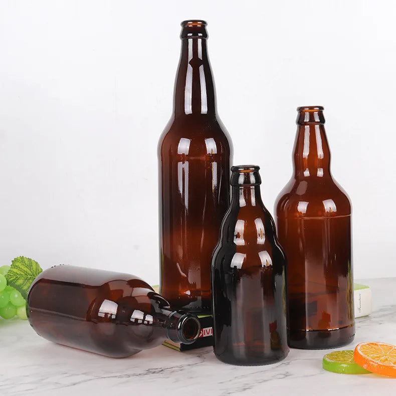 Wholesale Empty Amber Dark Brown Beer Glass Bottle Glass Bottle for Beer Juice 250/275/330/500/1000ml