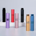 Stock 10ml Portable Gold Black Matte Aluminum Metal Twist up Decant Refill Refillable Perfume Atomizer Pump Spray Bottle A888