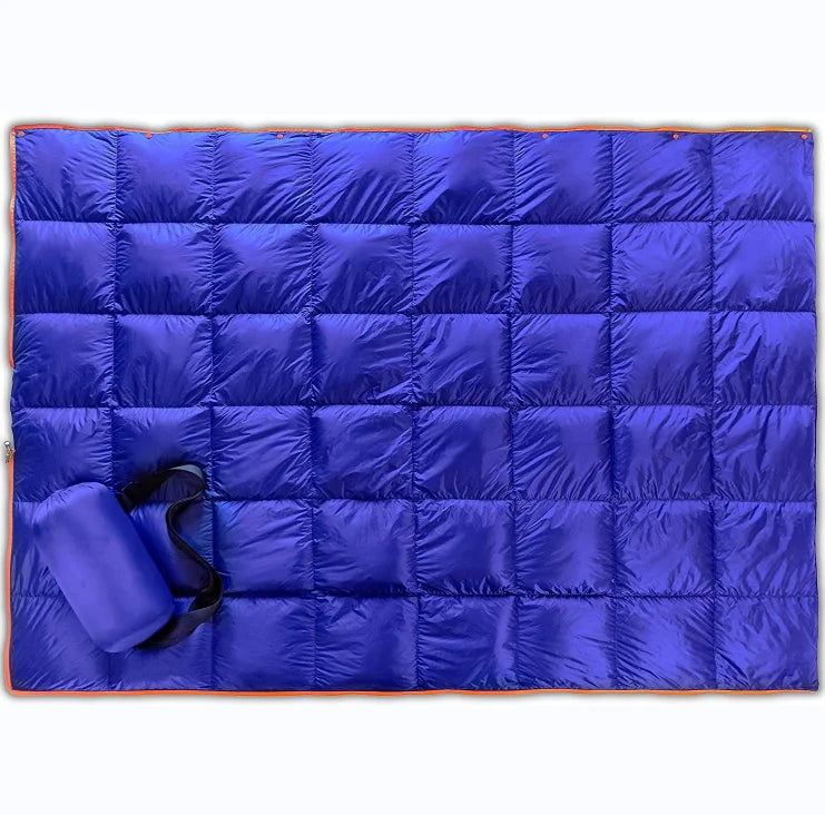 Woqi Factory Delivery Down Blanket Nylon Waterproof Puffy Outdoor Camping Down Filling Blanket