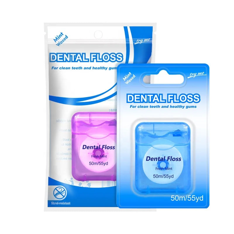 Dental Floss Bulk Mint Flavored 50m Travel Oral Care Waxed Dental Floss Manufacturer