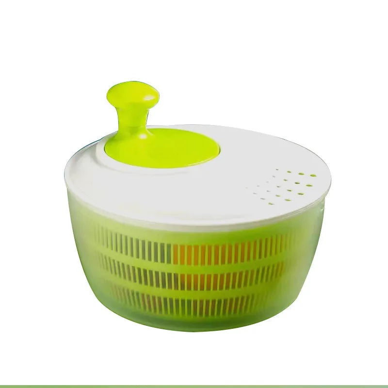 2-in-1 Plastic Kitchen Salad Spinner Manual Lettuce Fruit Washer Rotary Handle Vegetable Dryer Julienne Slicer Fruit Fries Tool