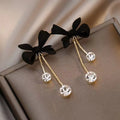 GT Sweet Designed Butterfly Knot Tassel Earrings Diamond Temperament Bowknot Drop Earrings