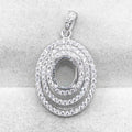 Sterling Silver 7*9mm Semi Mount Pendant Empty Frame Blank Support Setting S925 Base Holder Without Center Stone for DIY Inlay