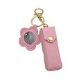 Multi Color Portable PU Leather Lipstick Chapstick Lipbalm Perfume Holder Key Chain Chapstick Holder with Mirror
