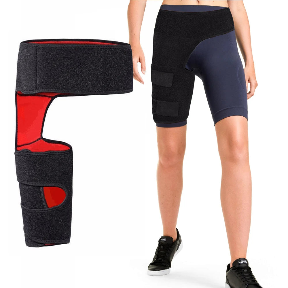 Adjustable Hip Groin Stabilizer and Hip Brace for Sciatica Pain Relief Thigh Leg Compression Support Wrap Sleeve Hip Joint Pain