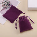 CSMD Chinese Manufacturers 8x10cm Wholesales Small Size Cheap Necklace Drawstring Purple Velvet Pouches for Jewelry Accessories