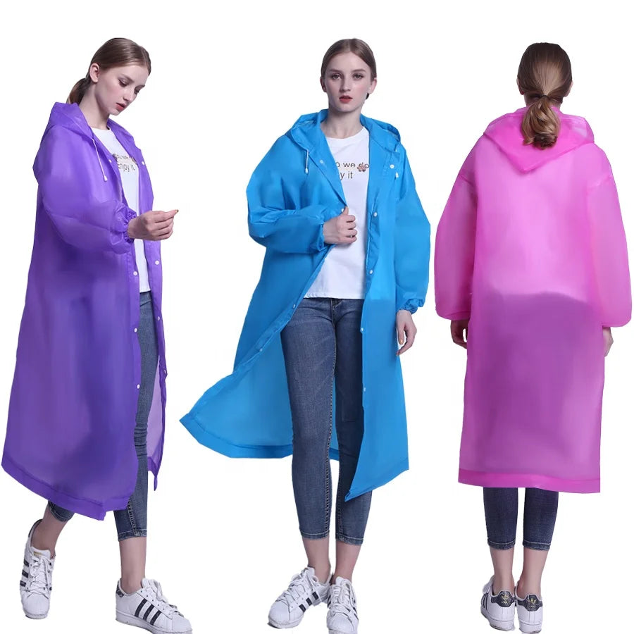 Wholesale Customized Waterproof Eco-Friendly Peva Rain Coat Poncho Disposable Biodegradable Eva Raincoat
