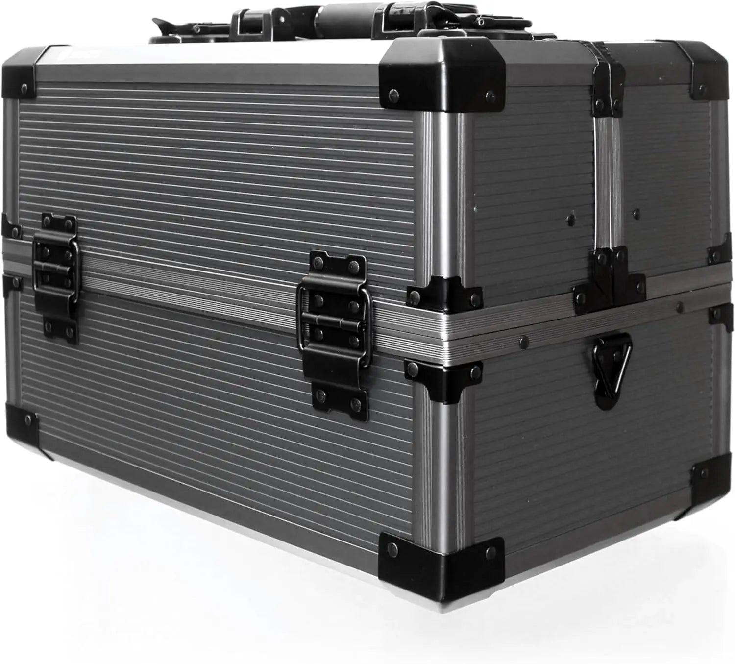 Aluminum Toolbox with Lockable Carry Strap 3 Tier Adjustable Tray Sections