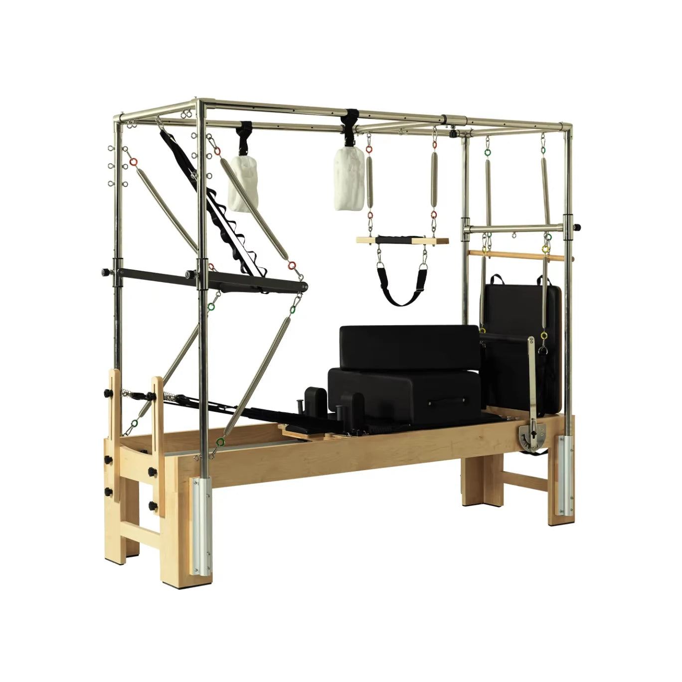 3 in 1 Studio Pilates Reformer Full Trapeze Maple Wood Pilates Cadillac Reformer