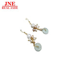 2021 New Safe Buckle Hetian Jade Ear Hook Freshwater Pearl Earrings