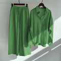 2 Pcs/Set Chic Women Tops Pants Set Solid Color Women Outfit Breathable High Waist Women Outfit Set Drawstring