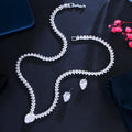 Shiny White Cubic Zirconia Evening Party Dress Jewelry Set for Women Trendy Bridal Wedding Collection Accessories