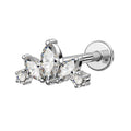 TOPOSH Hot Sale Labret Titanium Body Piercing Jewelry Marquise Crystal Blaze Set Fan 16G Lip Ring Helix Earring Wholesale