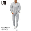 Liu Ming Hot Selling Products 2025 Autumn Men s Clothing Solid Color Sports Suits Long Sleeve Shirts Sweatpants Pants Set