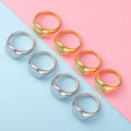 Personalized DIY Engraving Logo Oval Blank Plain Band Rings Stainless Steel Jewelry Gold Plated Custom Signet Ring