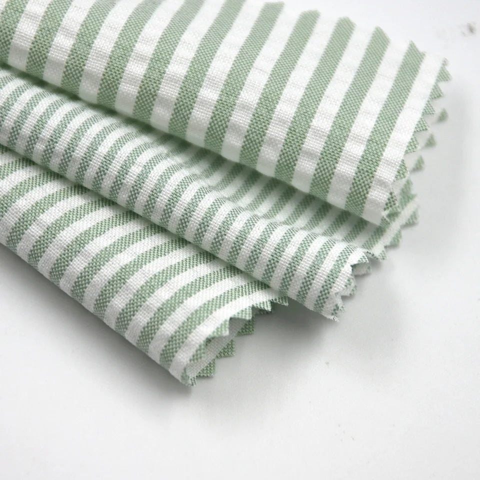 Modern Design Yarn Dyed Woven Seersucker 65 Polyester 35 Cotton TC Twill Stripe Cotton Fabric for Shirt