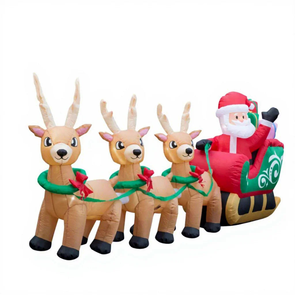 For Sleigh LED Lights Customized Polyester 12inch 48 Hours Delivery Outdoor Inflatable Christmas Party Decorations Home