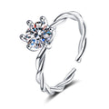 Top Quality Jewelry White 1ct Snowflake Moissanite Wedding Ring Silver Diamond Moissanite Women Engagement Thin Rings