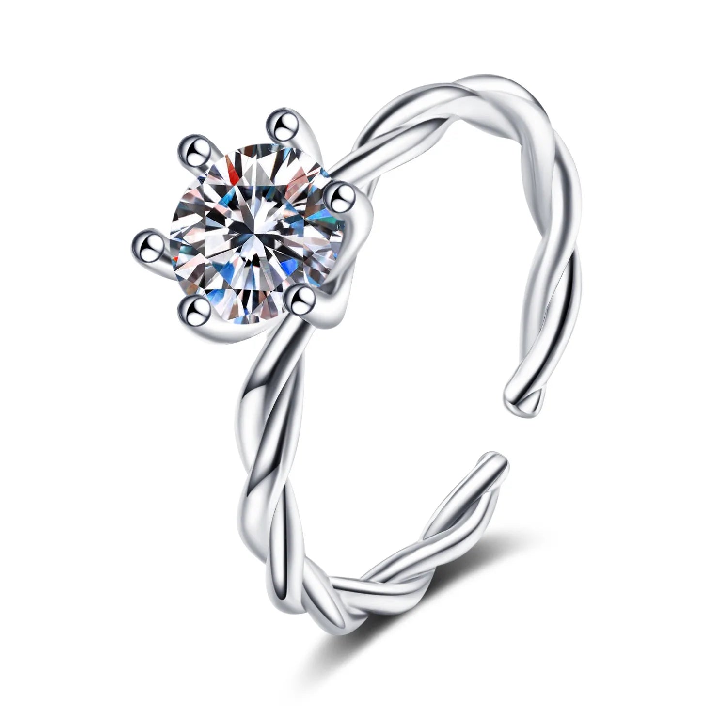 Top Quality Jewelry White 1ct Snowflake Moissanite Wedding Ring Silver Diamond Moissanite Women Engagement Thin Rings