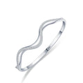 SZ355 925 Sterling Silver Irregular New Fashion Simple Wave Line Bracelets Clear Zircon Europe Wedding Engagement Jewelry