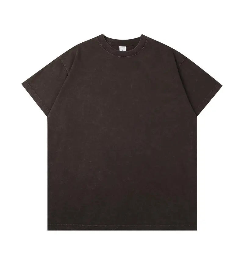 New Rightdo Sun Faded  300GSM 100% Cotton T-Shirts Loose Fit in Blank Printing Acid Washed Heavyweight Vintage T Shirts