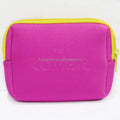 Waterproof Neoprene Zipper Pouch for Pink Cosmetic Organizer Case with Letter Pattern for Makeup Bags
