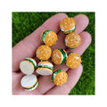 100pcs Miniature Resin Hamburger Crafts Flatbacks 3D Doll House Food DIY Phone Case Home Room Decor for Scrapbooking Diy