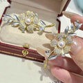 7-8mm Natural Freshwater Pearl Brooch High-End Atmosphere Plum Blossom Branch Brooch Pins for Wedding & Gift Decorations