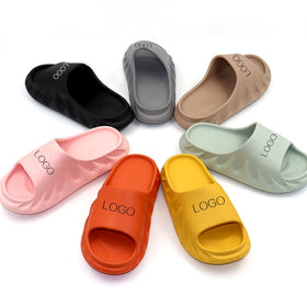 2021 Custom Logo Women's Platform Slides Non-Slip EVA Insole Bathroom Sandals for Home Beach or Spring Season