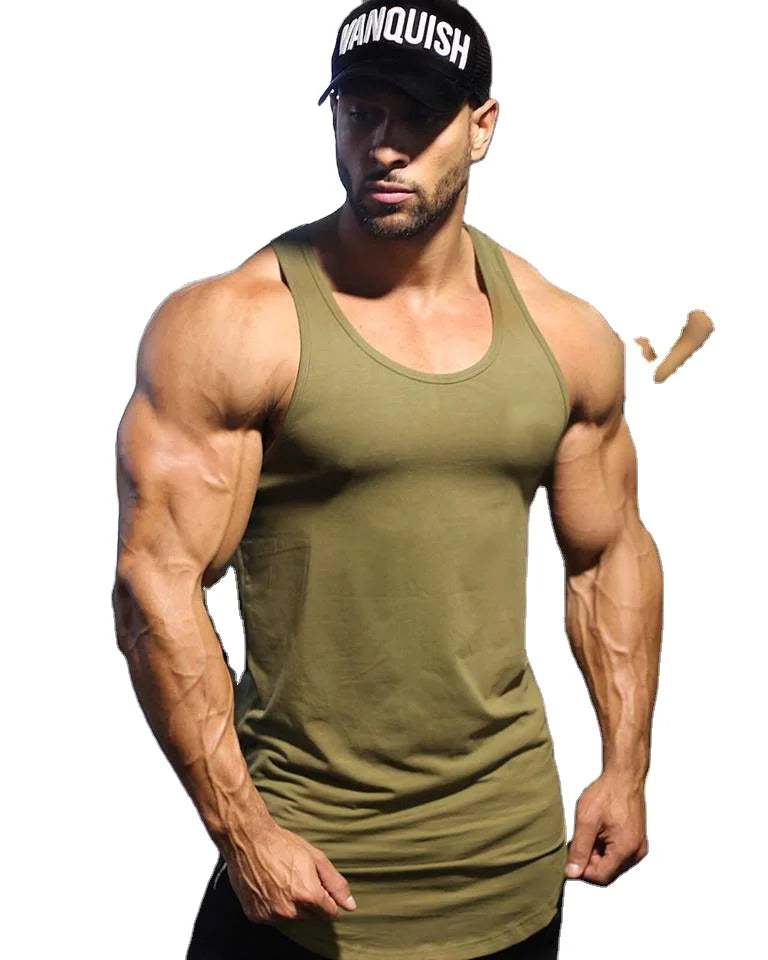 Custom Men's Gym Athletic Tank Tops Casual Style 3D Pattern Bodybuilding Muscle Workout Stringer Knitted Weaving Method