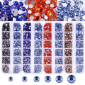 Hot Sale 3D 12 Grid Nail Rhinestone Cross Border Two-Color Flat Crystal Glass Round Diamond Set