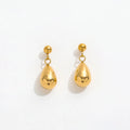 High End PVD 18K Gold Plated Water Drop Pendant Stud Earrings Stainless Steel Jewelry Wholesale