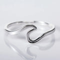 New Fashion Simple Jewelry Wave Ring Women Ocean Surf Wave Ring Minimalist Rings