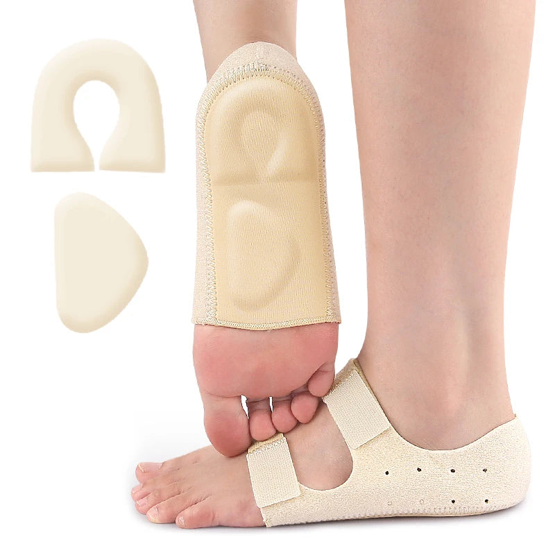 Adjustable Silicone Heel Cup Comfortable Sports Insoles with Arch Support Flat Support Foot Spurs Shock Absorbing Heel Cushion