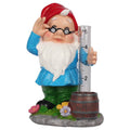 Resin Gnome Rain Gauge Statue Hand-painted Floral Artistic Design Garden Decorative Outdoor Figurines Holiday Gift