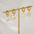 Dazan New HOT 18k Gold Plated Hypoallergenic Stainless Steel Classical White Drip Camelliflower Earrings Korean Cute Jewelry