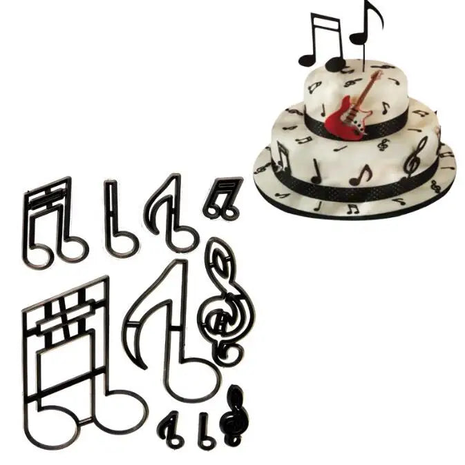 HY Music Theme Cookie Craft Mold Set Fondant Cookie Cutter Set Cake Decorating Tools for Anniversary Bridal Engagement