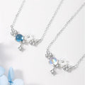 Chinese Style Clavicle Chain Moonstone Pendant Necklace Shell Moonstone Crystal Flower Necklace for Women and Girls