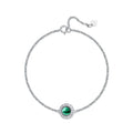Factory Wholesale Jewelry Adjustable Tennis Bracelets Dainty Classic Lab Grown Emerald 925 Silver Gems Bracelet
