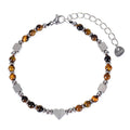 Wholesale New Trendy Gold Plated Stainless Steel Chain Bracelet Crystal Rhinestone Heart Shape Men Women's Charm Jewelry Gift