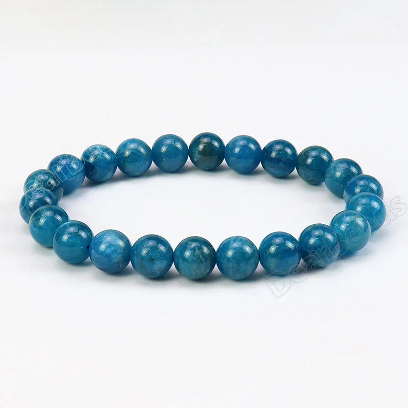Wholesale Blue Apatite AAA Bracelets High Quality Natural Gemstone Beads Customizable Bracelet for Men Women