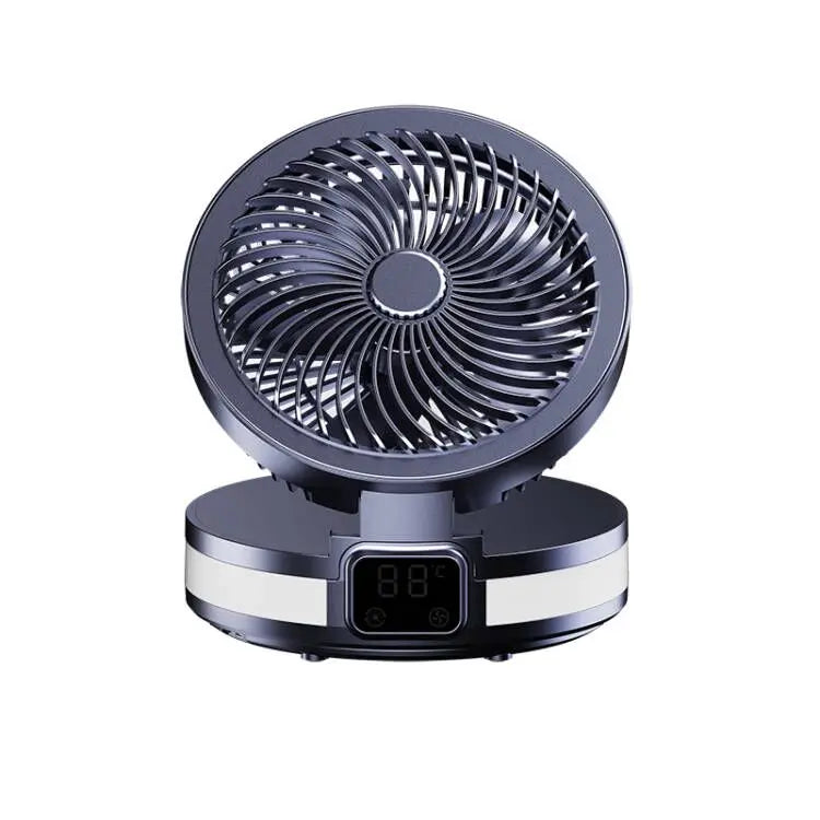 Small Portable Foldable Desk Fan USB Rechargeable Quiet for Bedroom Office Home Outdoor Use with 4-Speed Light & 3-Hour Runtime
