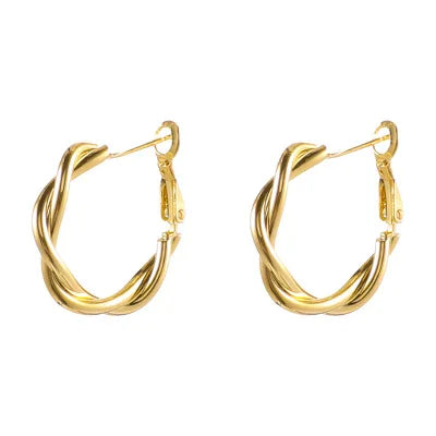 Custom 925 Sterling Silver Hoop Gold Plated Fine Trendy Jewelry Hoop Stainless Steel Earrings