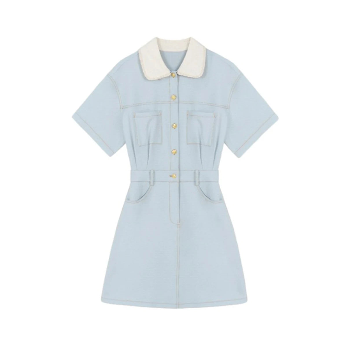VEGA CHANG French Tea Break Dress Summer Haute Chic Slim Hepburn Style Dress MegaBDM