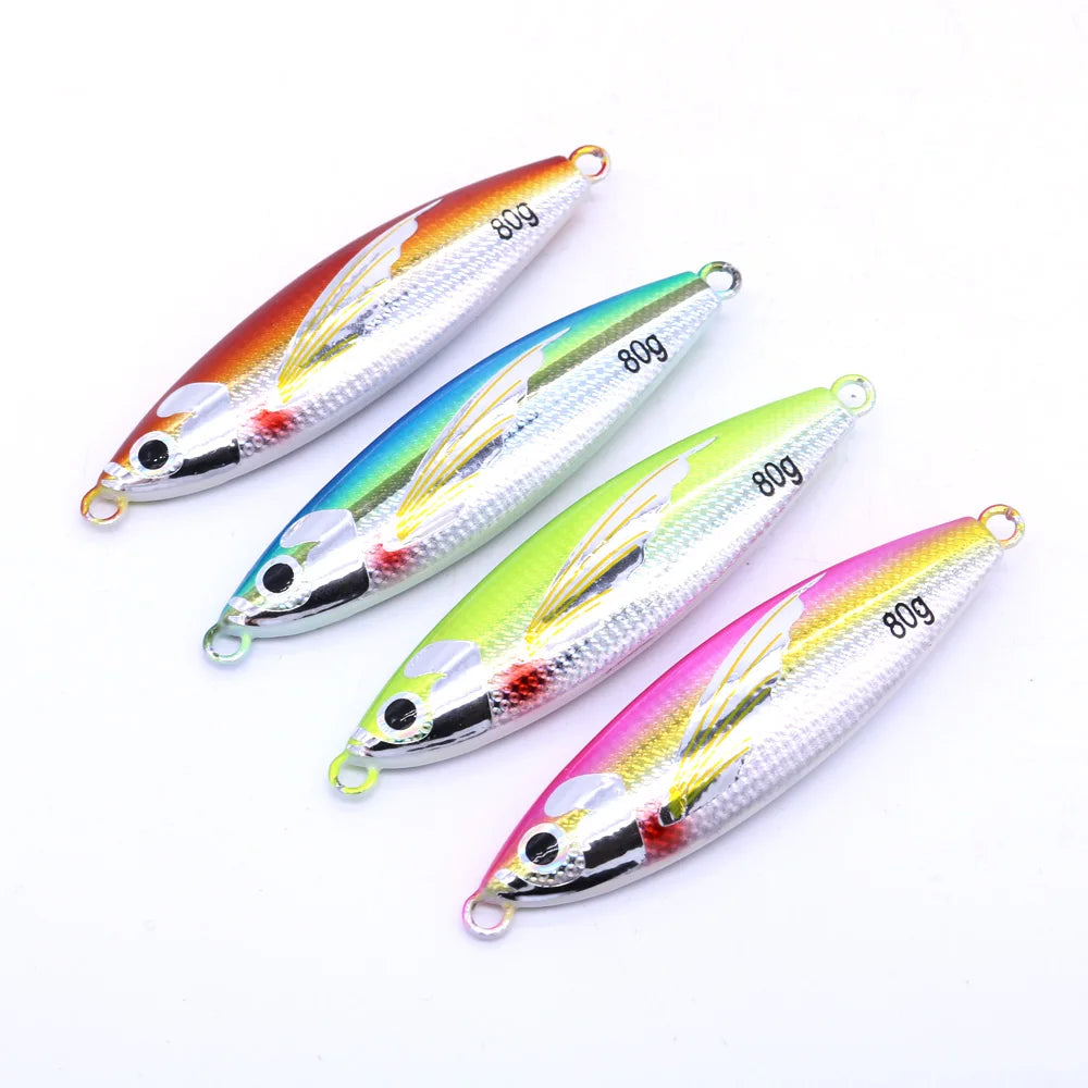 Jigging Pro 40g 60g 80g100g  Glowing Metal Jig Artificial Baits Slow Fishing Jigs Jigging Lure Seawater Fishing Lure